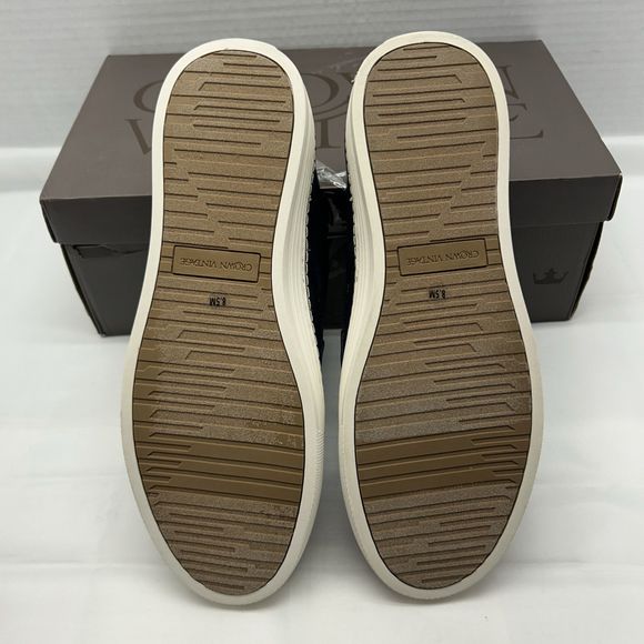 Crown Vintage Shoes Thoren Navy Brown White Sneaker Men Sz 8.5 NEW - Picture 6 of 11